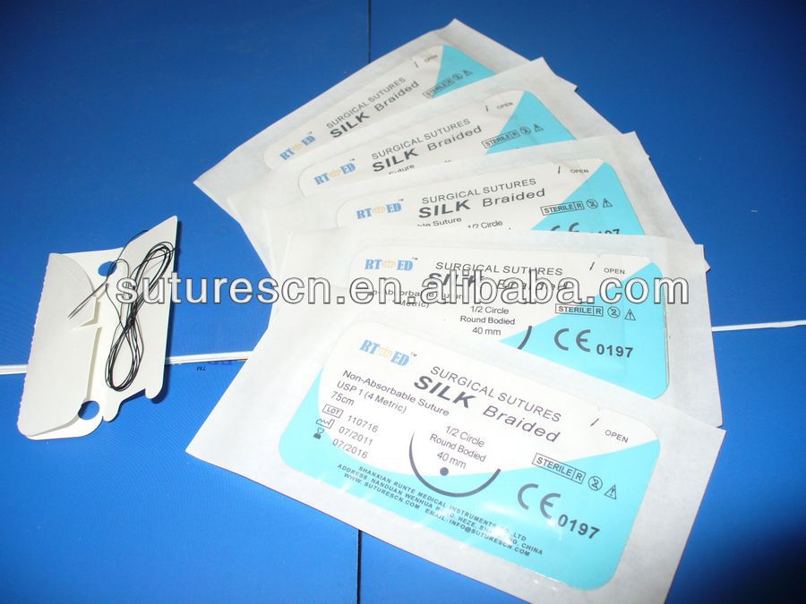 China Supplier Runte Disposable Silk Suture Surgical Medical Use Suture ...