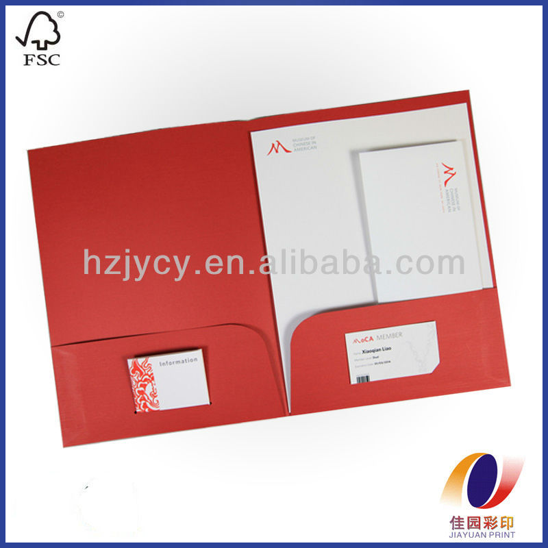 presentation folder with two business card slots