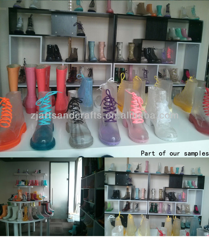 2016 Mode Hot Murah Martin Pvc Transparan Boots Hujan 