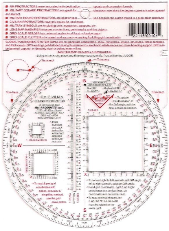 round military protractor map template buy round