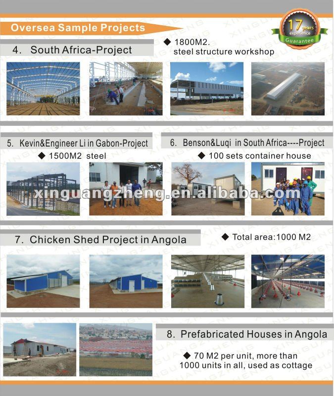 Prefabricated Steel structure warehouse project /chicken shed/workshop/building/building project