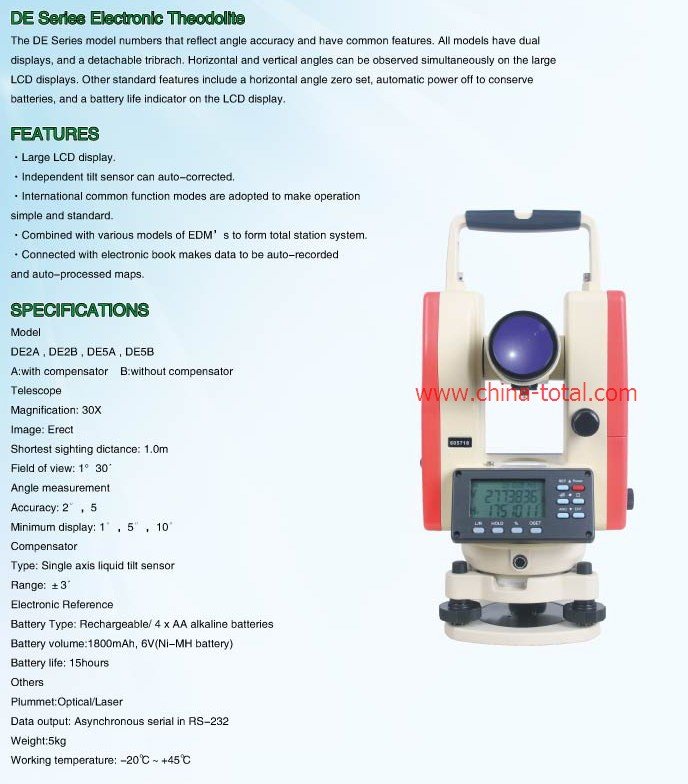 Electro<em></em>nic Theodolite SRET2A,SRET2B