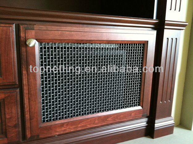 Stainless Steel Flat Wire Woven Mesh Screen Cabinets Decorative