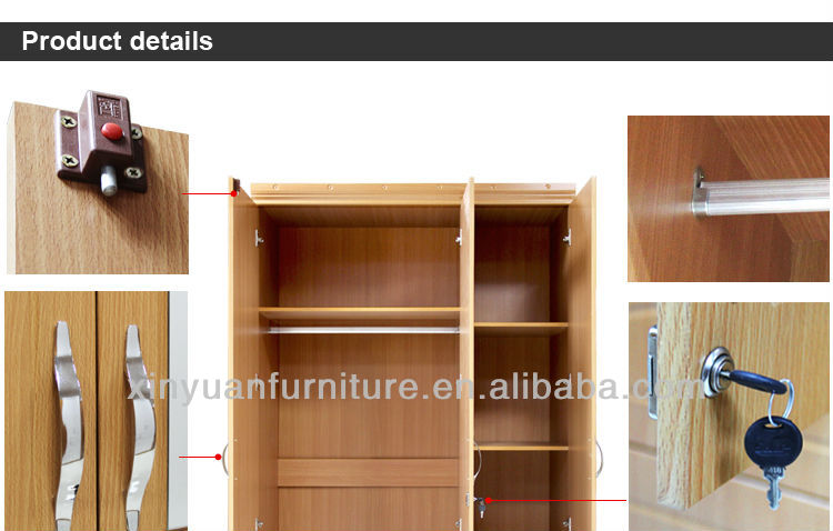 w973-48 modern wooden 3 door dress mirror bedroom clothes cabinet