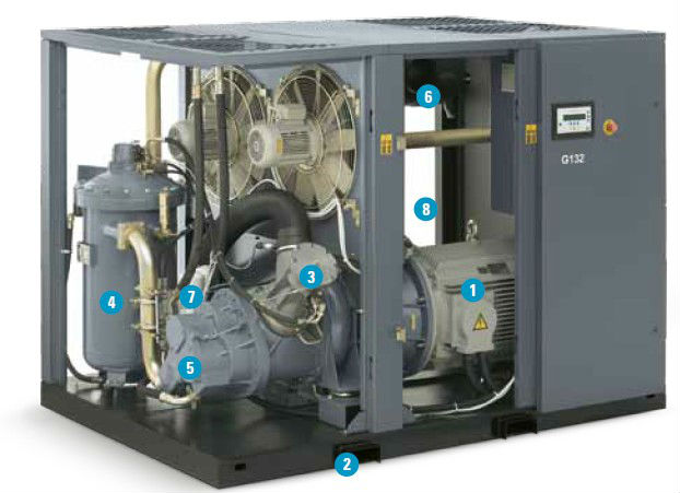 Atlas Copco Oil-injected rotary screw compressors G110 G132 G160 G200 ...