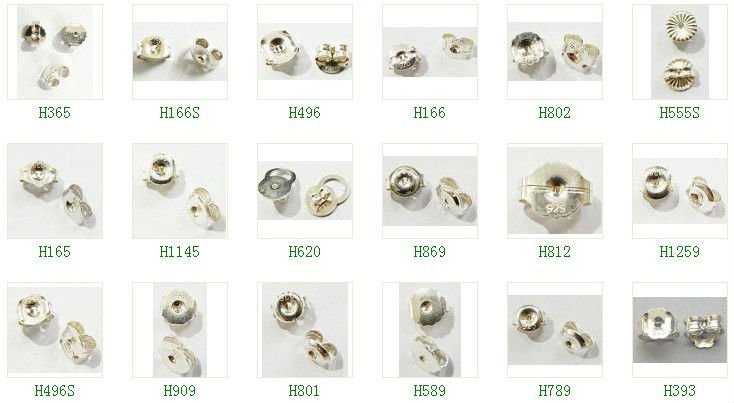 H1145 Sterling Silver Earring Backs Erflies Nuts Ear H1145 Sterling Silver Earring Backs Erflies Nuts