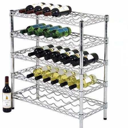 Chrome Storage Or Display Floor Standing Metal Wine Rack Chrome Storage Or Display Floor Standing Metal Wine Rack