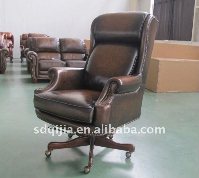 American Style Antique Genuine Leather Office Swivel Chair Buy