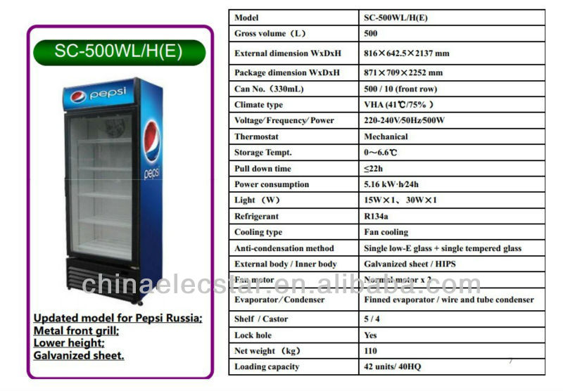 Upright Single Door Pepsi Showcase,Visi Cooler,Pepsi Cooler,Pepsi