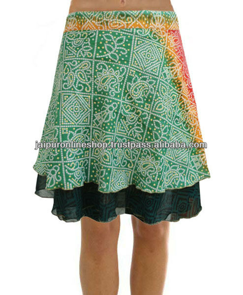 Designer Two Layer Silk Wrap Around Skirts - Magic Wrap Skirts ...