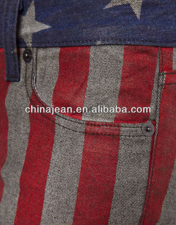 Fashion Original 100 Cotton Jeans Wholesale American Flag Jeans