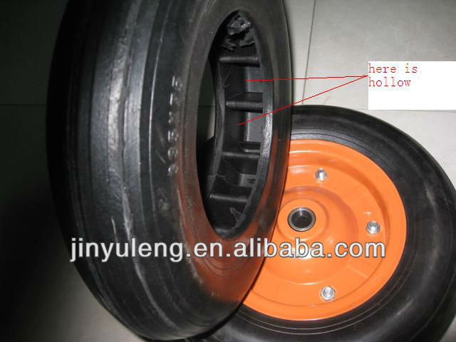 13 inch hollow rubber power solid wheel for wheel barrow