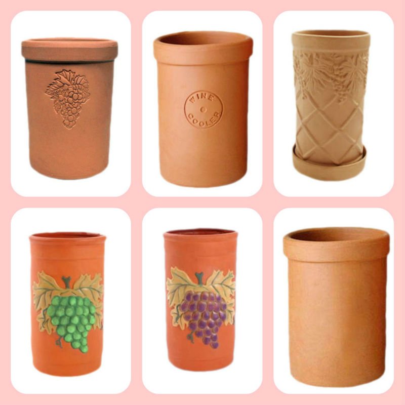 Grape Decorative Wine Bottle Cooler Ceramic Terracotta Grape Decorative Wine Bottle Cooler Ceramic Terracotta