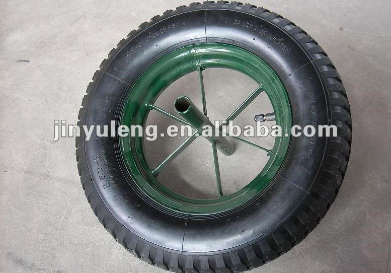 CHINA SHANDONG QINGD Awhole sale 3.50-8 /4.00-8 gem pattern pneumaitc rubber wheel for wheelbarrow wagone trolley unicycle