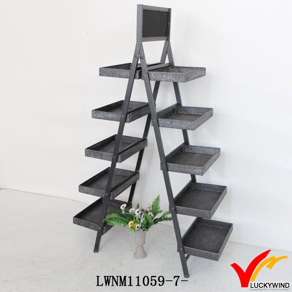 Antique Folding Plants Metal Display Shelf With Chalkboard Buy