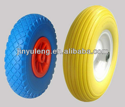 16 inch 4.80/4.00-8 popular pattern PU foam solid wheel for wheelbarrow hand trolley tool cart