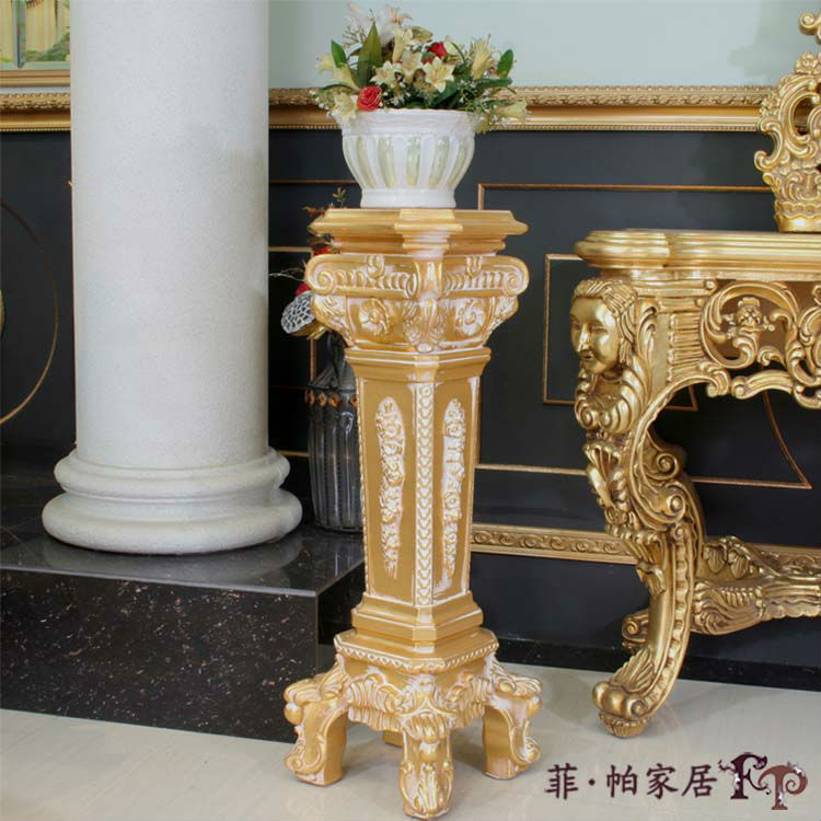 Francés Italiano Muebles Antiguos - Mano Tallando Hoja Soporte Jarrón