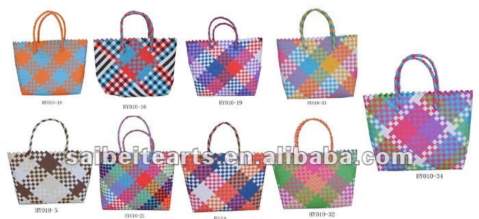 Wholesale Hand Weaving Pp Plastic Woven Beach Bag - Buy Plastic ...