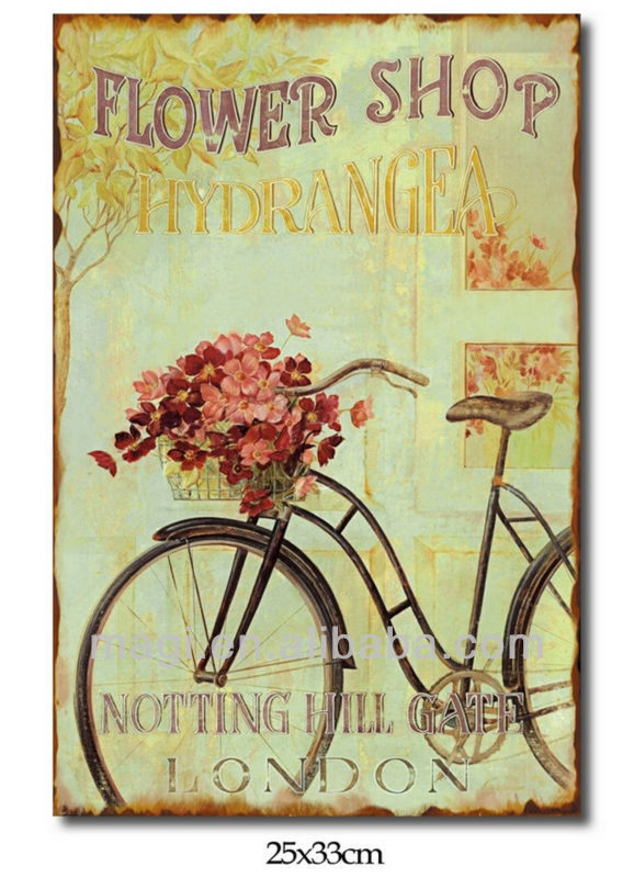 Vintage Flower Shop Tin Metal Sign - Buy Metal Sign,Tin 