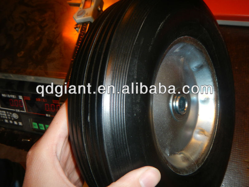Solid rubber wheel with metal rim 10"x2.5"
