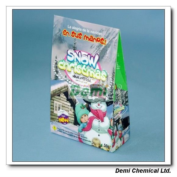 Super Absorbent Polymer White Instant Artificial Snow Powder For Christmas