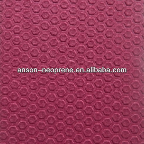 embossed neoprene fabric sheet to slip resistance treated after neoprene fabric sheet
