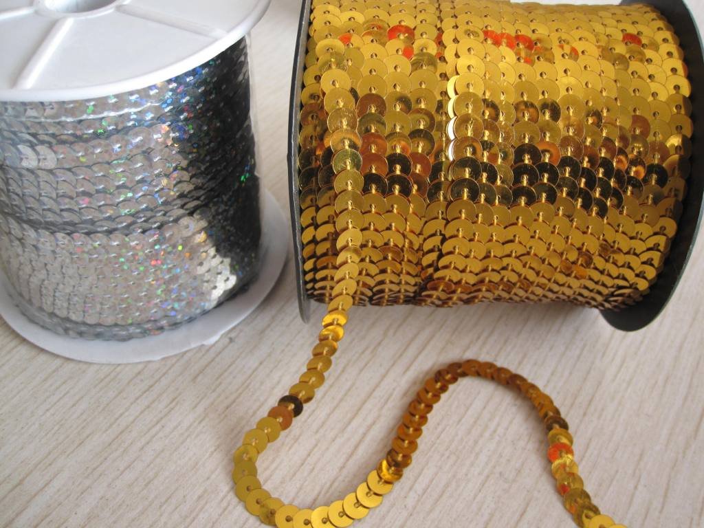 PET sequins chain multi color sequin chain roll