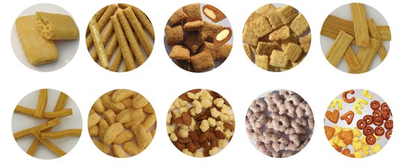 Extruded corn puffed snack food processing machinery