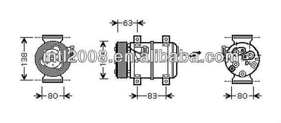 ZEXEL DKS15CH Car air ac Compressor for Volvo S60 V70 S80 XC80 XC90 30899721 30613432 8665290 9171703 506011-8834 30613908