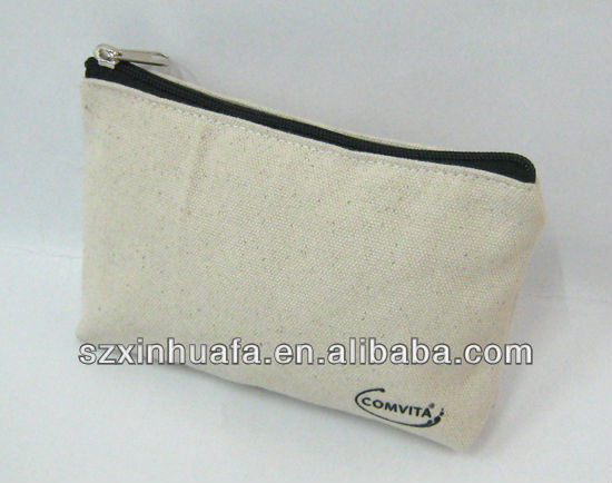 (XHF-COSMETIC-418) natural material cosmetic bags canvas tool kit bag plain cosmetic bag