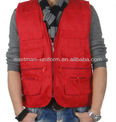 red cargo vest