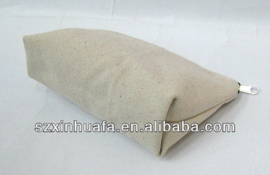 (XHF-COSMETIC-418) natural material cosmetic bags canvas tool kit bag plain cosmetic bag
