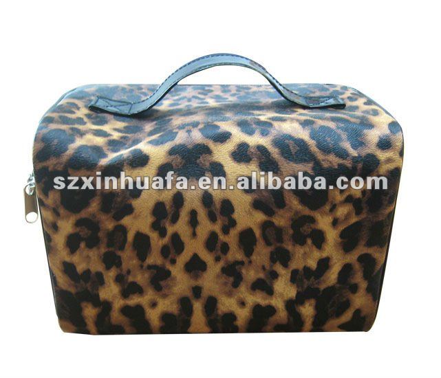 (XHF-COSMETIC-242) sexy lady leopard cosmetic case with bow