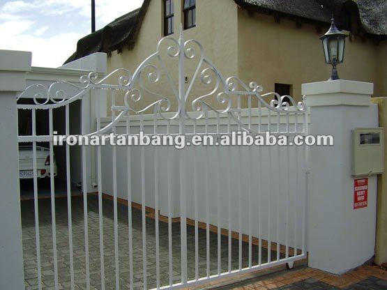 Ornamental White Cast Iron Sliding Gate Design G 0067 Ornamental White Cast Iron Sliding Gate Design G 0067