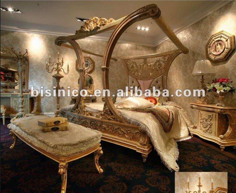 luxury european french style canopy bedroom furniture set,moq:1set(b23826)  - buy bedroom set,bedroom furniture,canopy bed product on alibaba