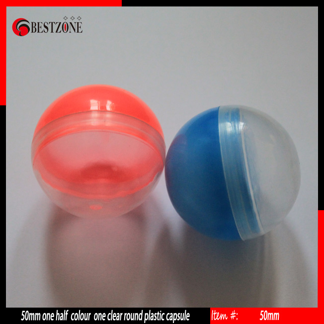 2 Inch Plastic Capsule Ball Half Colour And Half Clear Buy Plastic