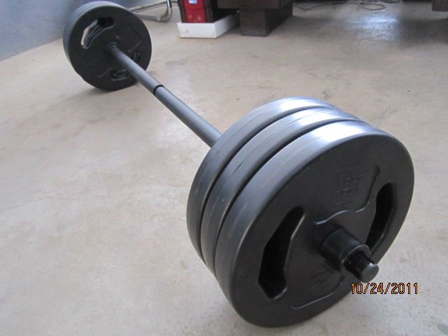 plastic barbell weights