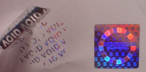 Hologram sticker/watermark/fluorescence Security sticker