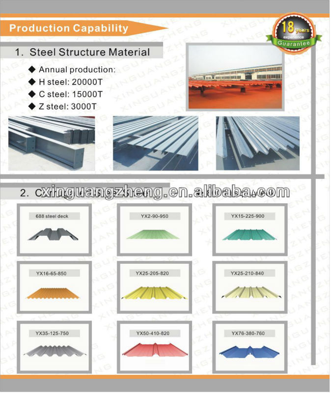 construction low cost high quality light steel warehouse
