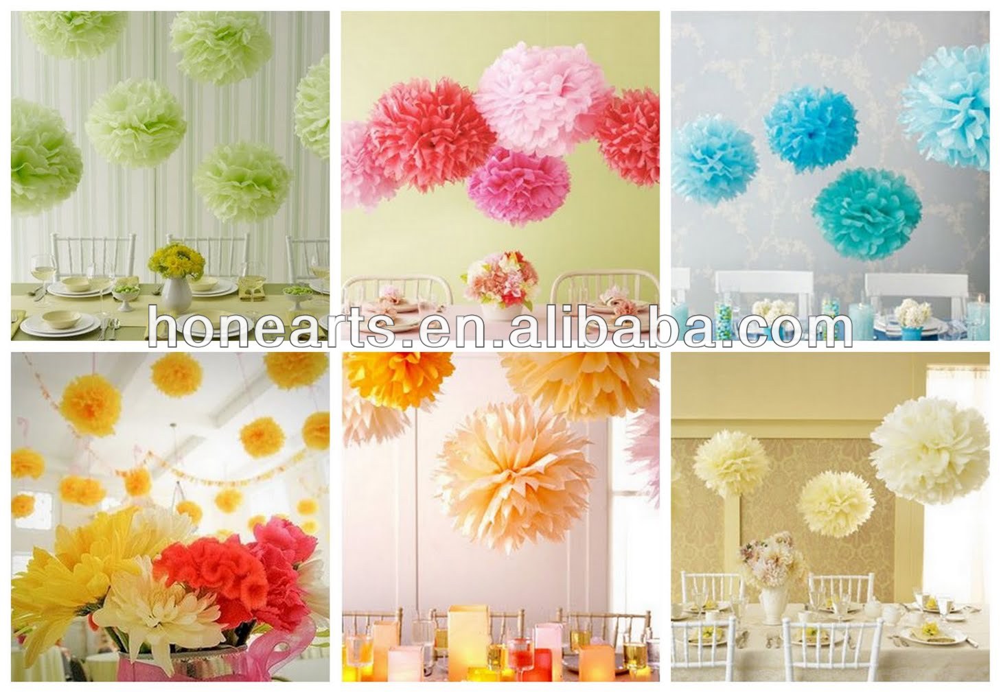 Party Supply Color Tissue Paper Pom Poms Buy Party Supply Pom Poms