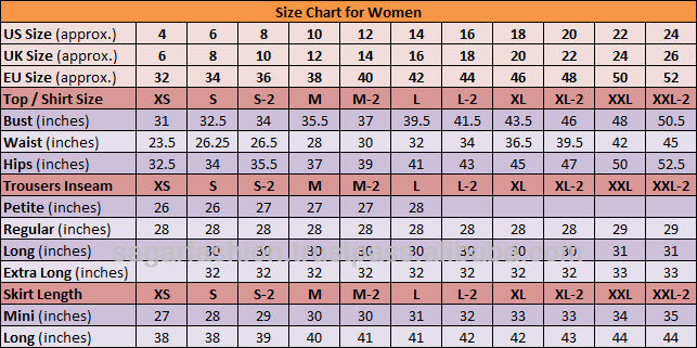 Women S Clothing Size Chart European