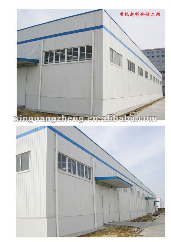 Steel H beam assembled houses warehouse with crane construction building /poutry shed