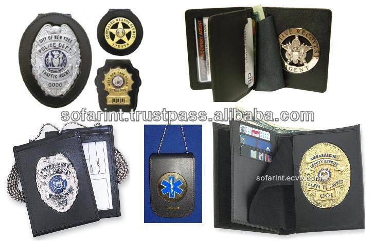 Porte Badge Police Cuir