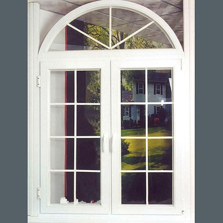 Plastic Upvc Curve Top Windows With Grill White Popular 