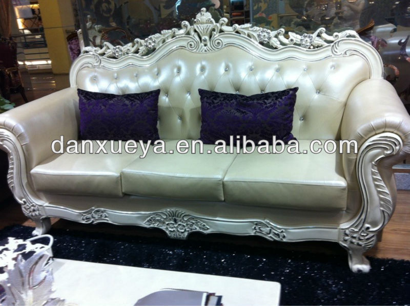 High End Solid Wood Carving Antique Italy Leather Furniture Sofa - Buy ...