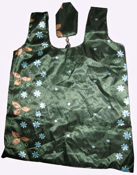 vest handle bag in satin,foldable shopping bag