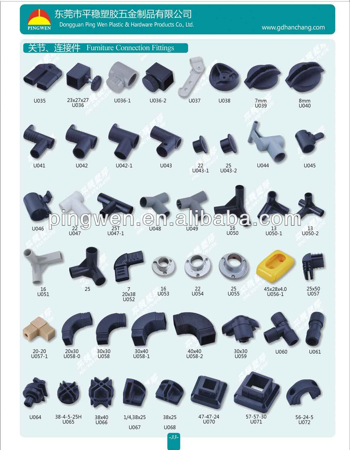Plastic Fasteners & Curved Washers - 16mm, 19mm, 25mm Sizes For Chair/Table Repair