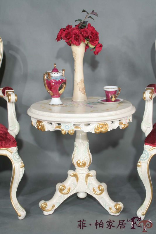 Mano Antiguos Muebles De Madera Tallada - Mesa Realeza Artesanía De