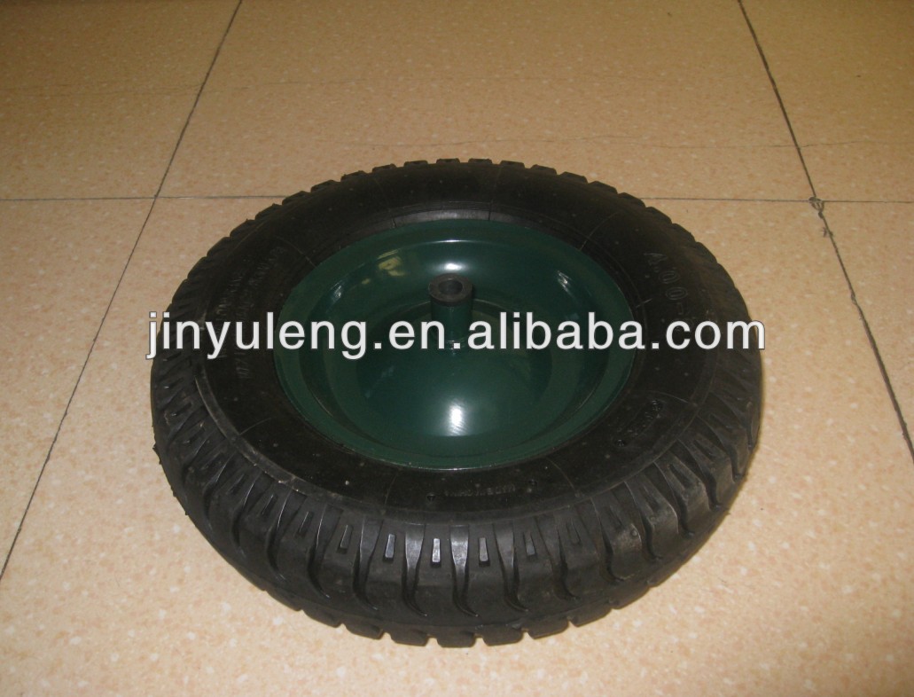 14 16 inch 3.50-8 4.00-8 spoke style pu foam fill solid rubber wheel for wheelbarrow
