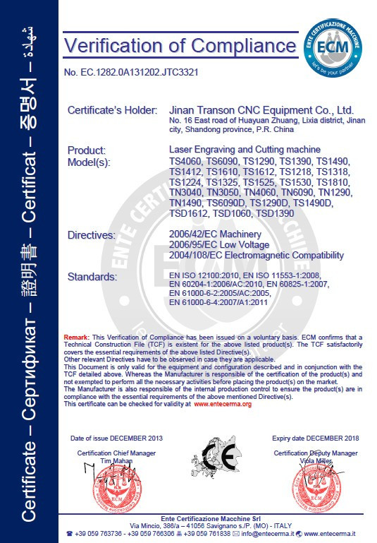 Jinan Transon CNC 1525 laser Cloth cutting machine For sale